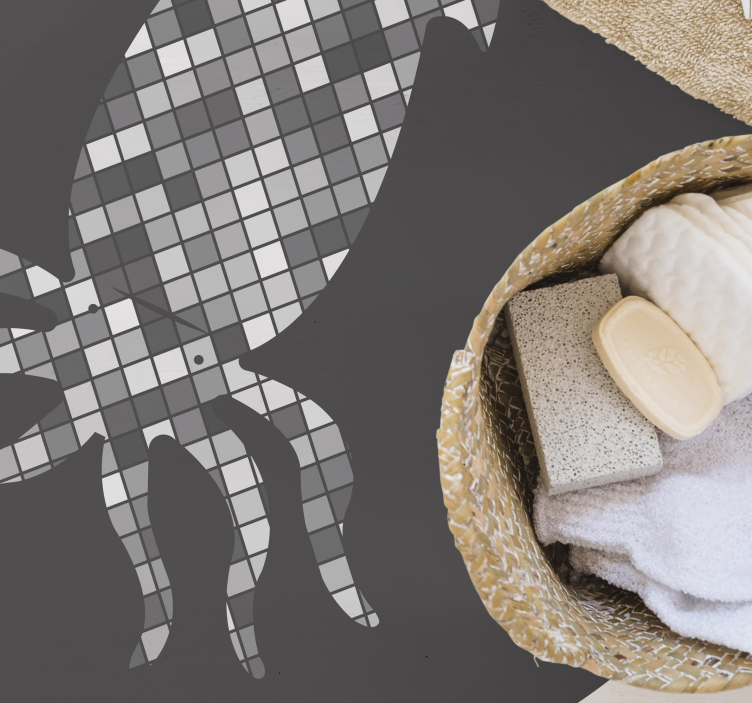 Mozaïek inktvis silhouet vinyl tapijt tegels - TenStickers