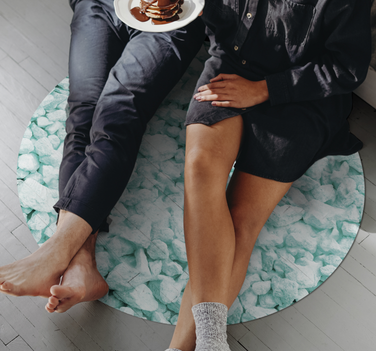 Munttinten ontwerp vinyl tapijt stenenstructuur - TenStickers