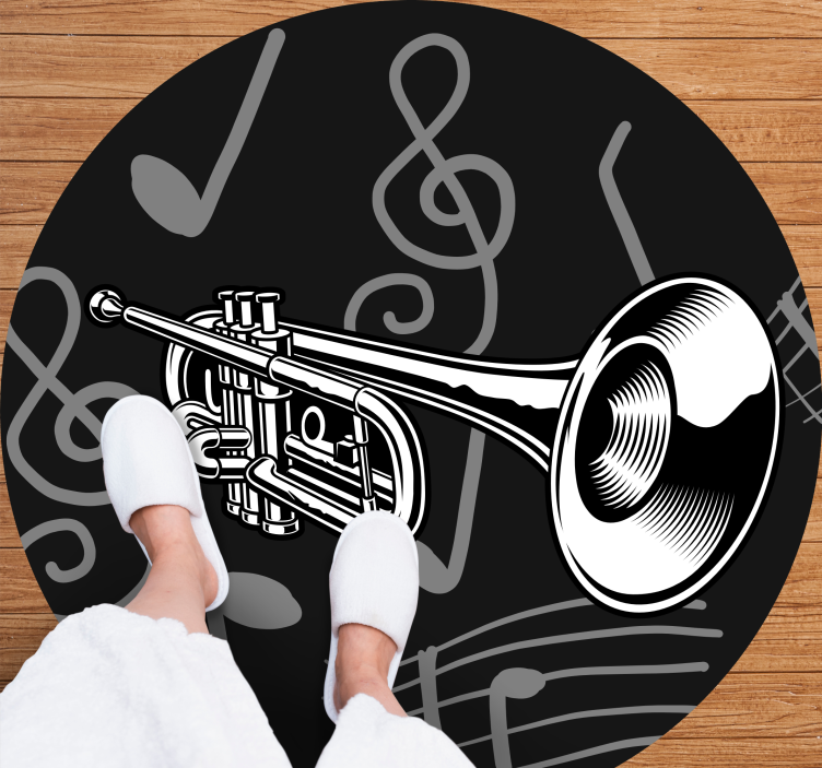 Muziekinstrument thema vinyl vloerkleed rond - TenStickers