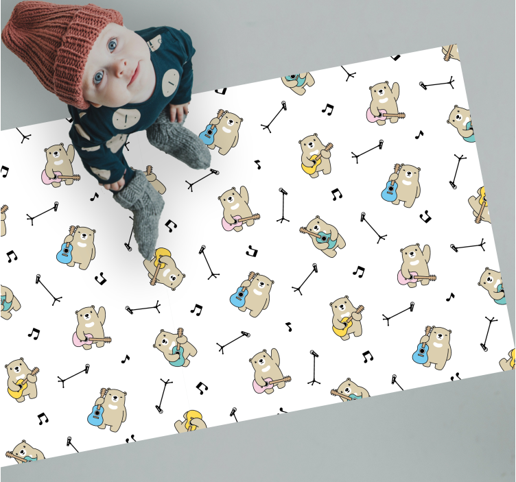 Thema muzikale beren vinyl tapijt baby - TenStickers