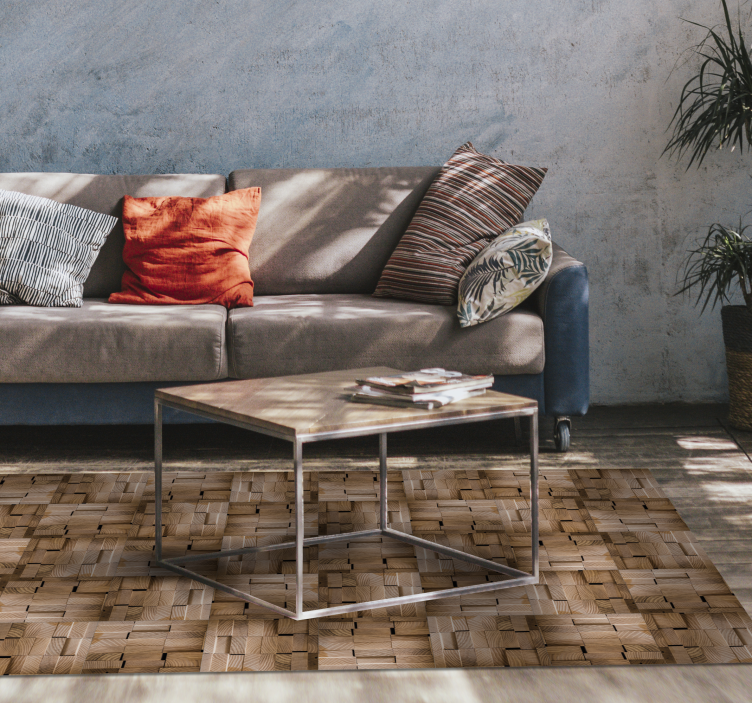 Natuurlijk textuurontwerp vinyl tapijt met houtstructuur - TenStickers