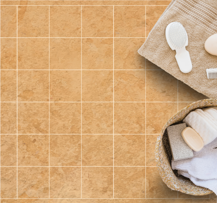 Natuurlijke beige look vinyl tapijt stenenstructuur - TenStickers