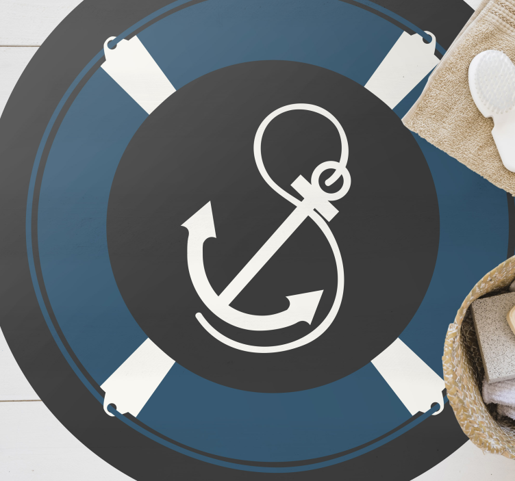 Nautisch ankermotief vinyl tapijt mozaïek - TenStickers