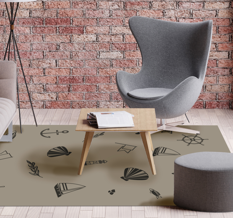 Nautische iconen vinyl tapijt voor meer kinderen - TenStickers