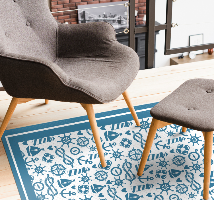 Nautische speeltijd vinyl tapijt voor meer kinderen - TenStickers