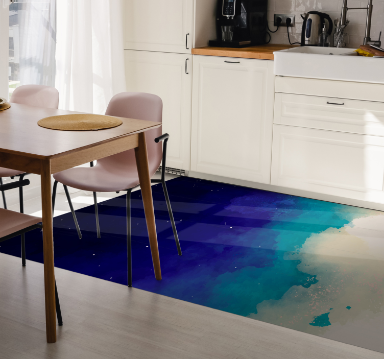 Oceanische kleuren marmeren vinyl tapijt - TenStickers