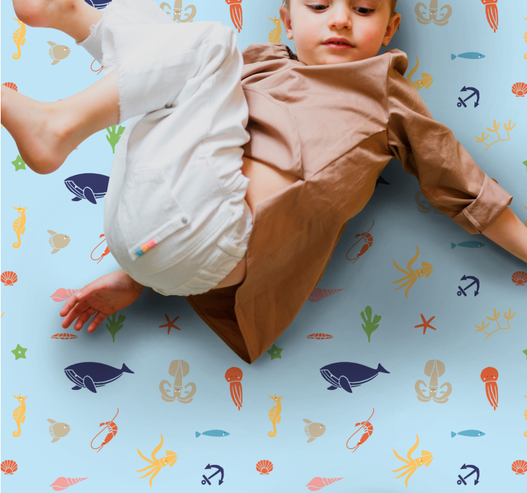 Onderwateravontuur vinyl tapijt kind - TenStickers