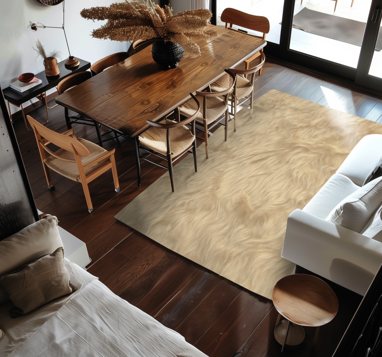 Ontwerp met woleffect vinyl tapijt eetkamer - TenStickers