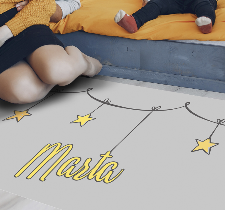 Op maat gemaakte sterrenhemel vinyl tapijt met naam - TenStickers