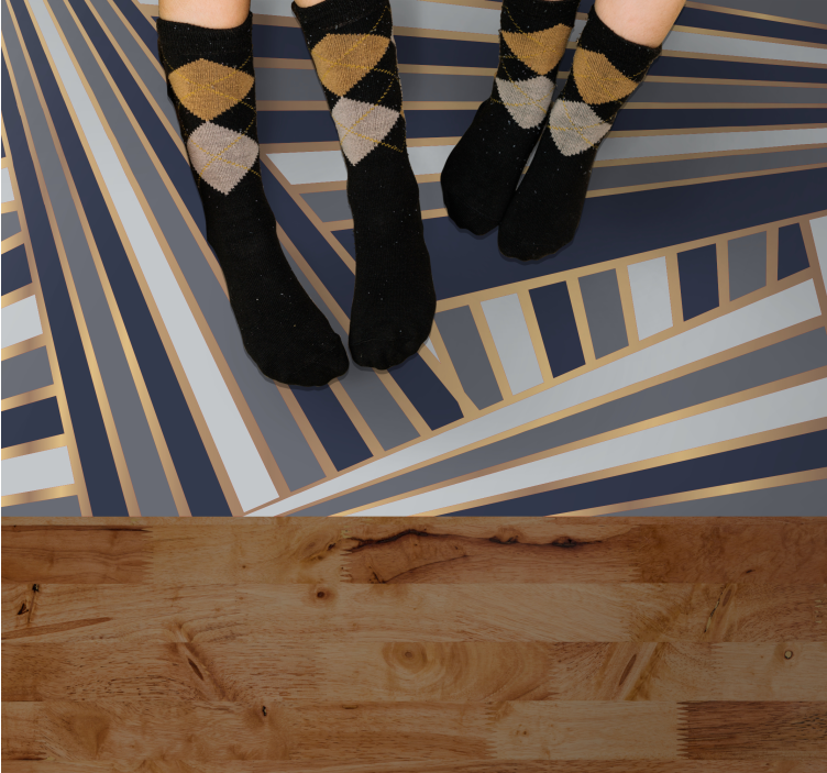 Opvallend grijs motief vinyl tapijt met strepen - TenStickers