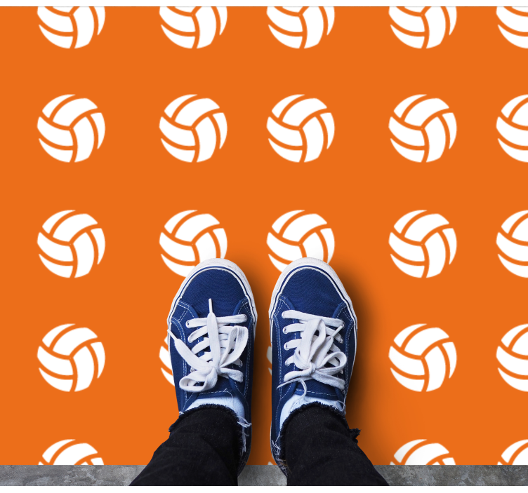 Oranje volleybalpatroon vinyl tapijt spel - TenStickers