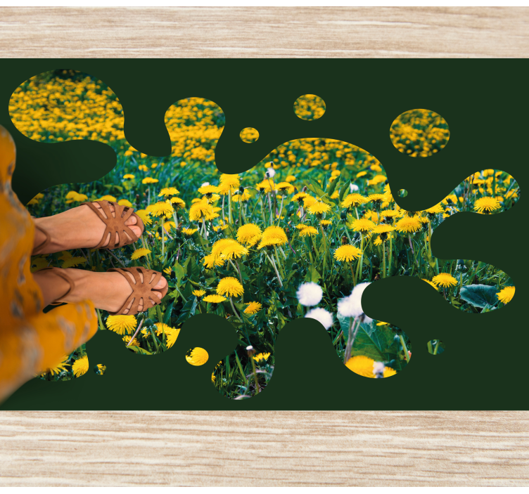 Paardenbloemveld vinyl tapijt bloemen en planten - TenStickers