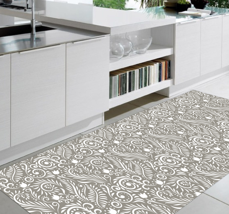 Paisley-elegantie vinyl tapijt bloemen en planten - TenStickers