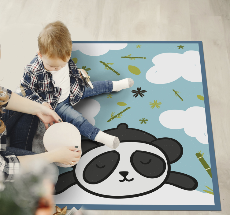Panda droomlandschap vinyl tapijt kind - TenStickers