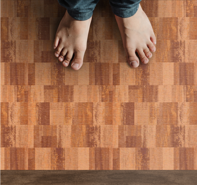 Parket illusie vinyl tapijt met houtstructuur - TenStickers