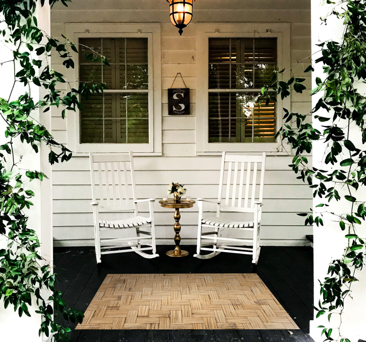 Parket patroon vinyl tapijt met houtstructuur - TenStickers