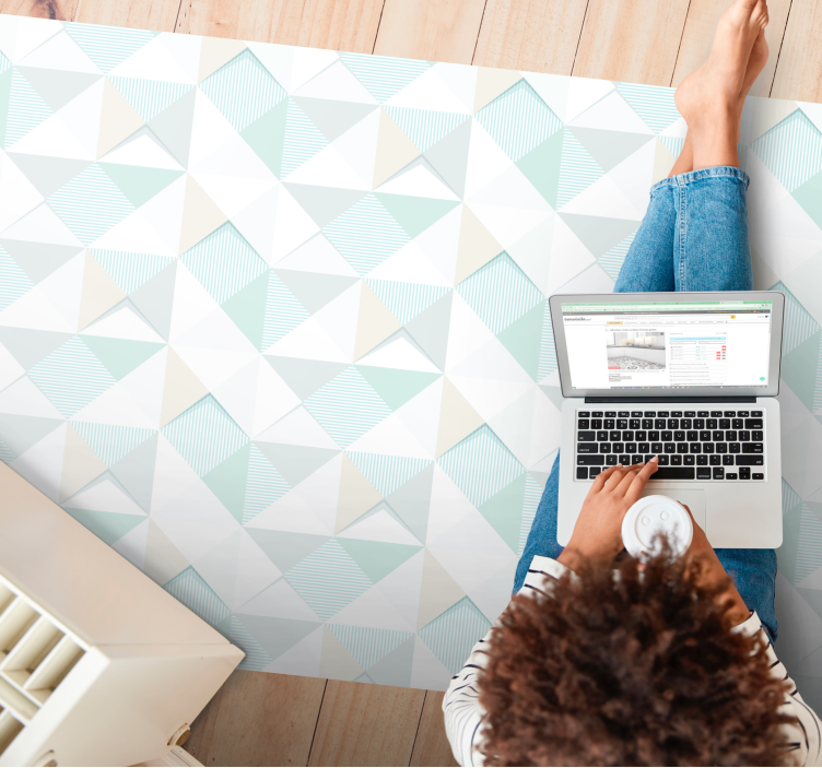 Pastel geometrische patroon vinyl tapijt - TenStickers