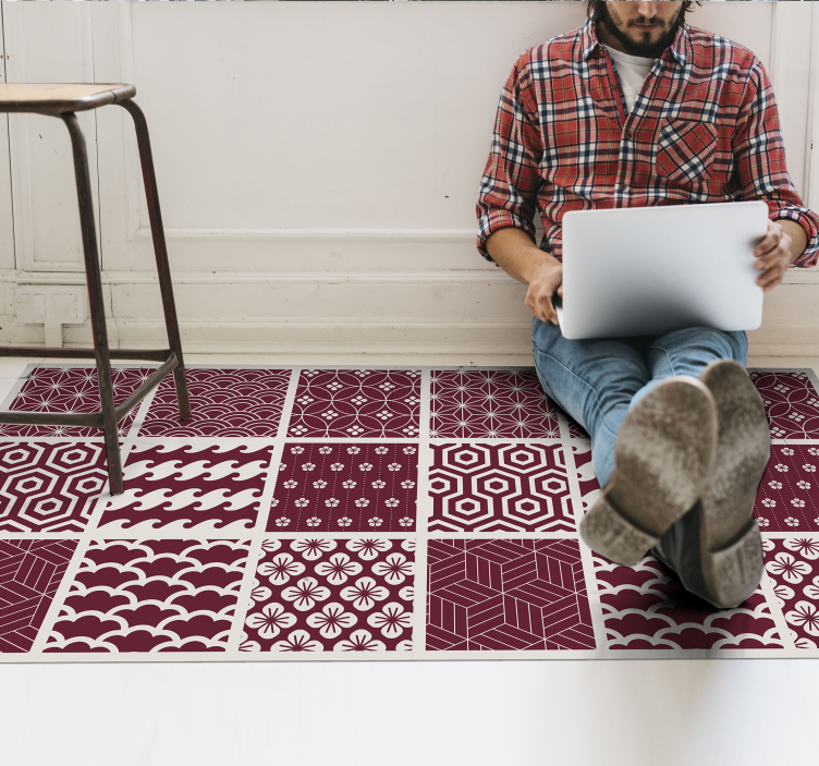 Patroon tegelwerk vinyl tapijt mozaïek - TenStickers