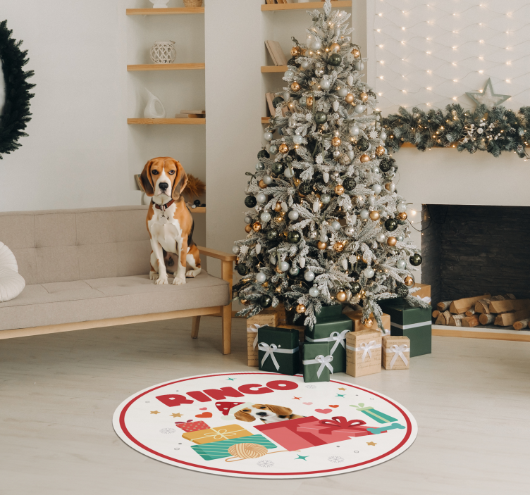 Persoonlijke huisdier kerst Vinyl tapijt  - TenStickers