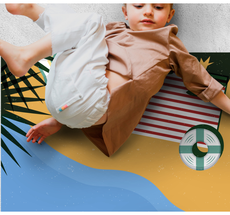 Picknick op het strand vinyl tapijt natuur - TenStickers