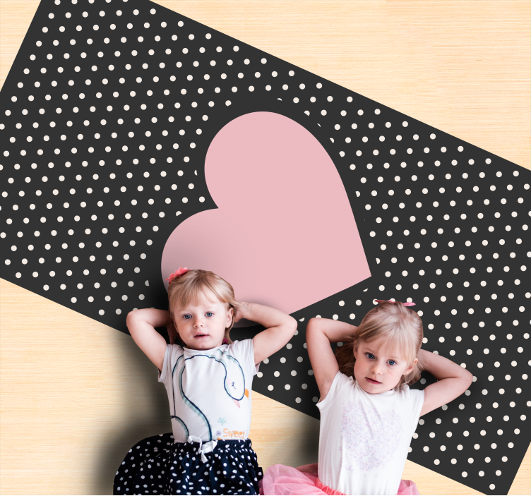 Polka hartaccent vinyl tapijt voor meer kinderen - TenStickers