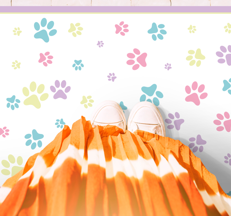 Pootafdruk esthetiek vinyl tapijt dierenprint - TenStickers