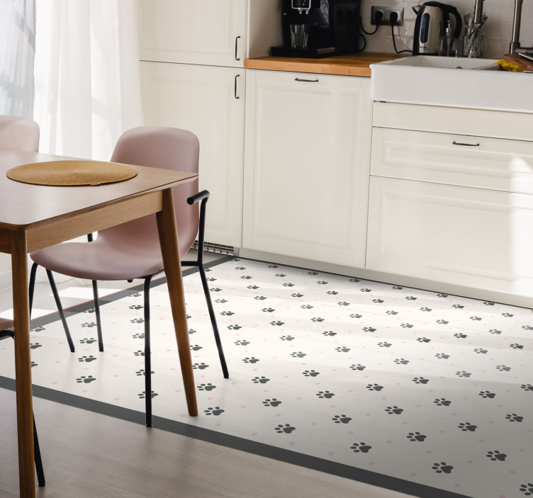 Pootafdrukpatroon vinyl tapijt dierenprint - TenStickers