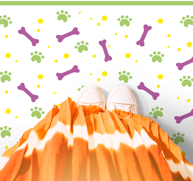 Pootafdrukplezier vinyl tapijt voor meer kinderen - TenStickers