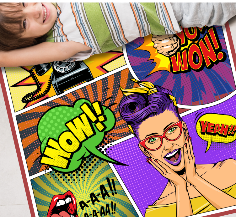 Pop-art-expressies vinyl tapijt voor meer kinderen - TenStickers