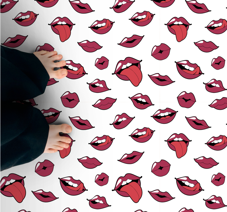 Pop-art lippen vinyl tapijt tiener - TenStickers