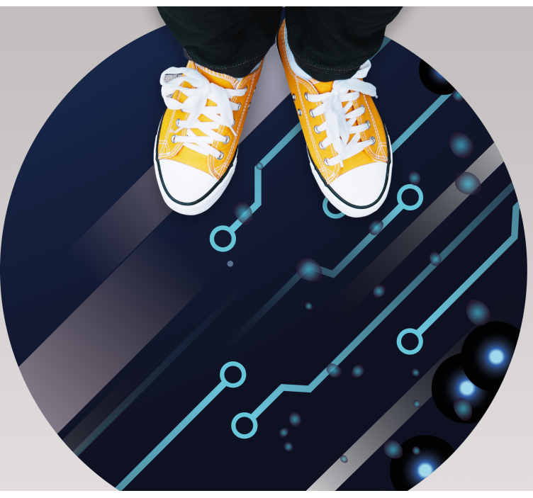 Printplaatpatroon vinyl tapijt tiener - TenStickers