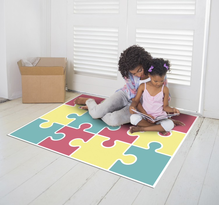 Puzzelstukjes vinyl tapijt spel - TenStickers