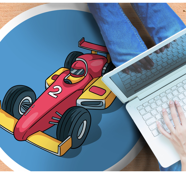 Raceautogekte vinyl tapijt tiener - TenStickers