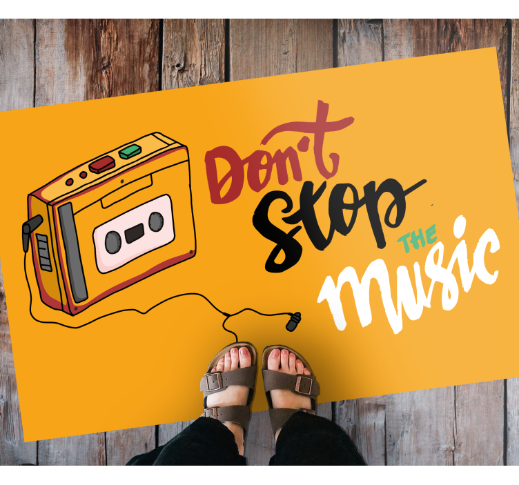 Retro cassette thema vinyl tapijt zinnen en teksten - TenStickers
