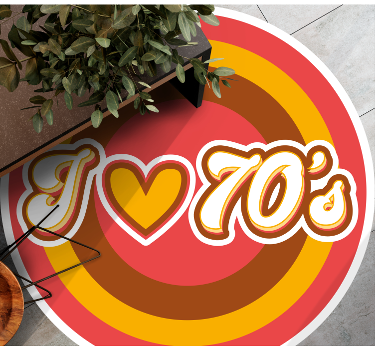 Retro liefdessymbool vinyl tapijt antiek - TenStickers