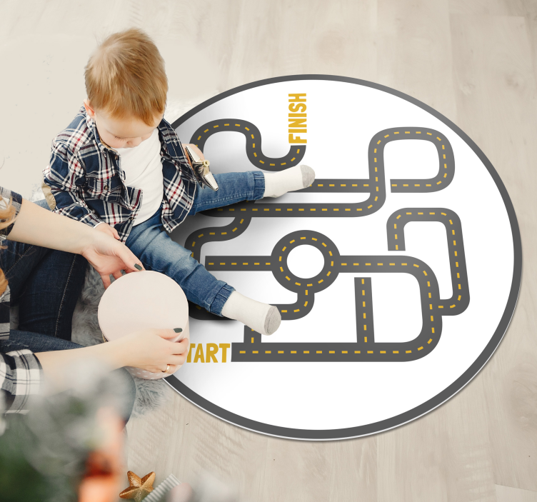 Rijweg avontuur vinyl tapijt spel - TenStickers