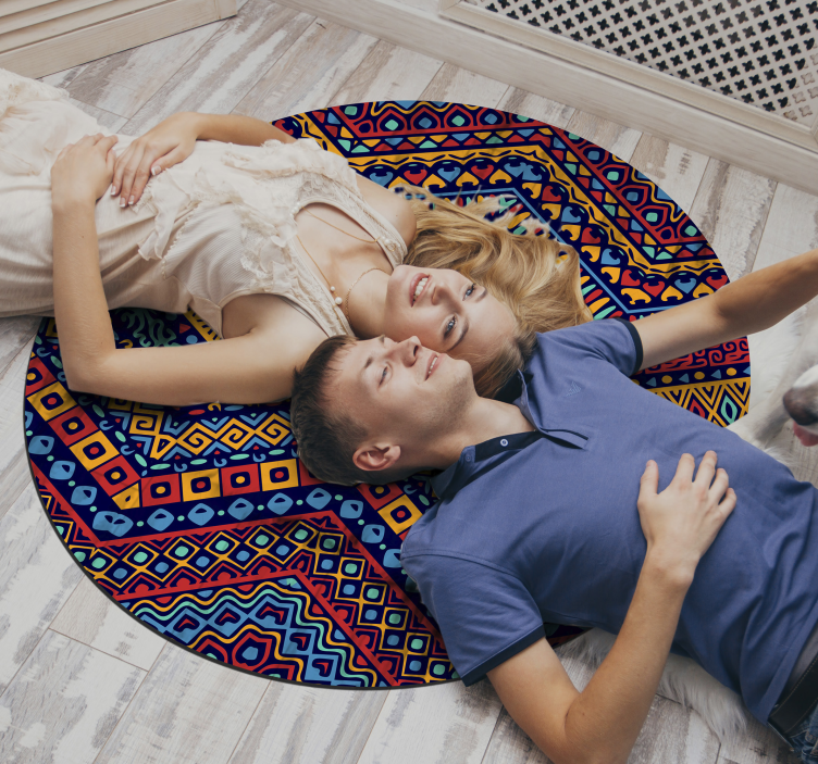 Ronde Etnische Patroon Overlay - TenStickers