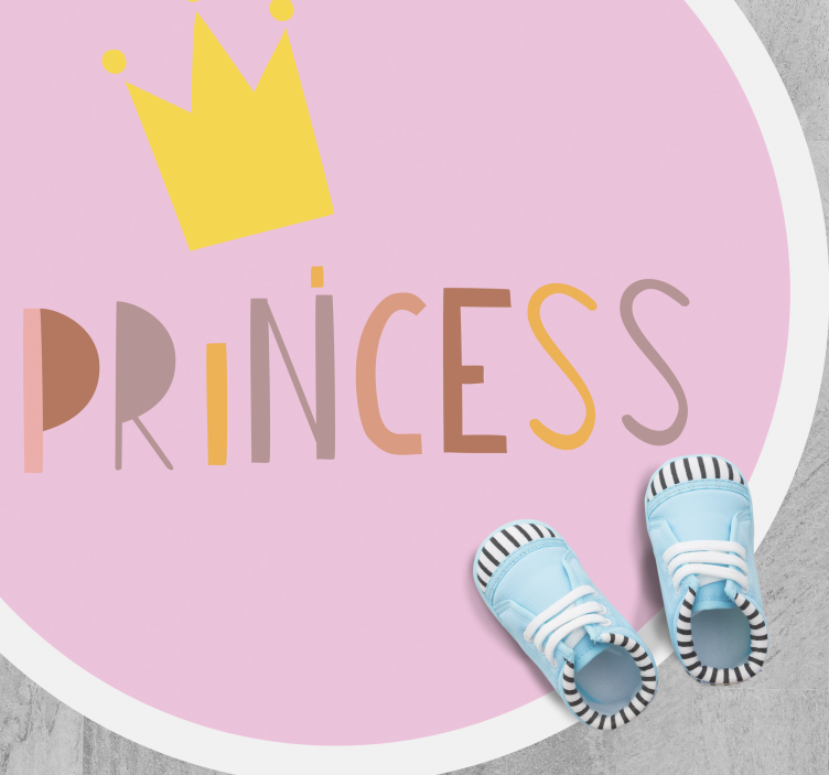 Ronde prinsessenkroon vinyl tapijt baby - TenStickers