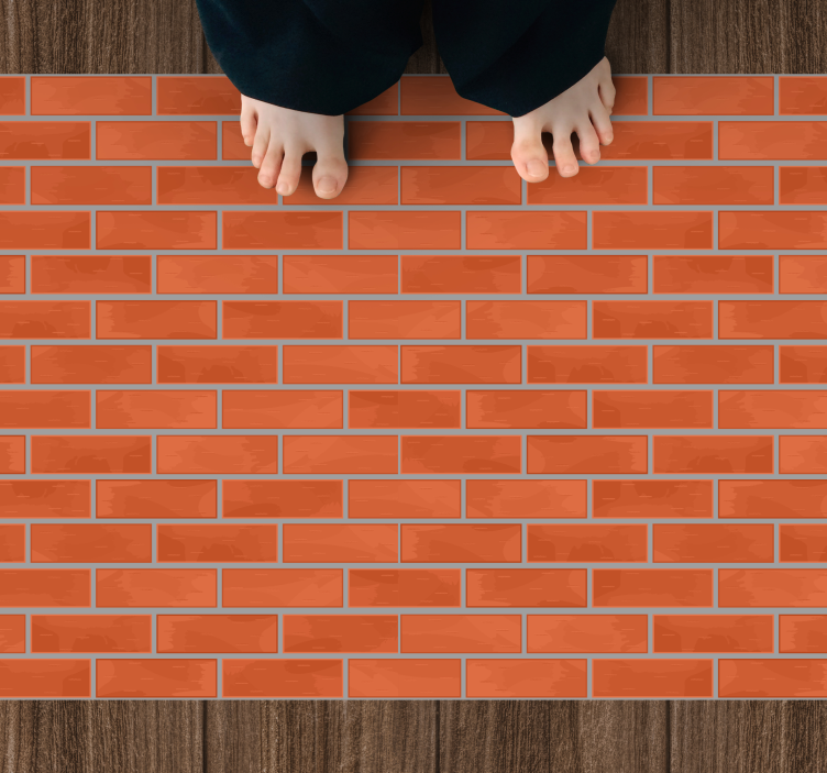 Rood baksteenpatroon vinyl tapijt stenenstructuur - TenStickers