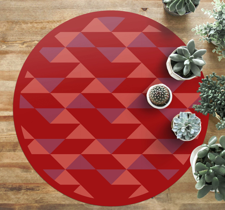 Rood driehoekpatroon vinyl tapijt geometrisch - TenStickers
