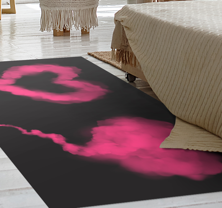 Roze hartwaas vinyl tapijt slaapkamer - TenStickers
