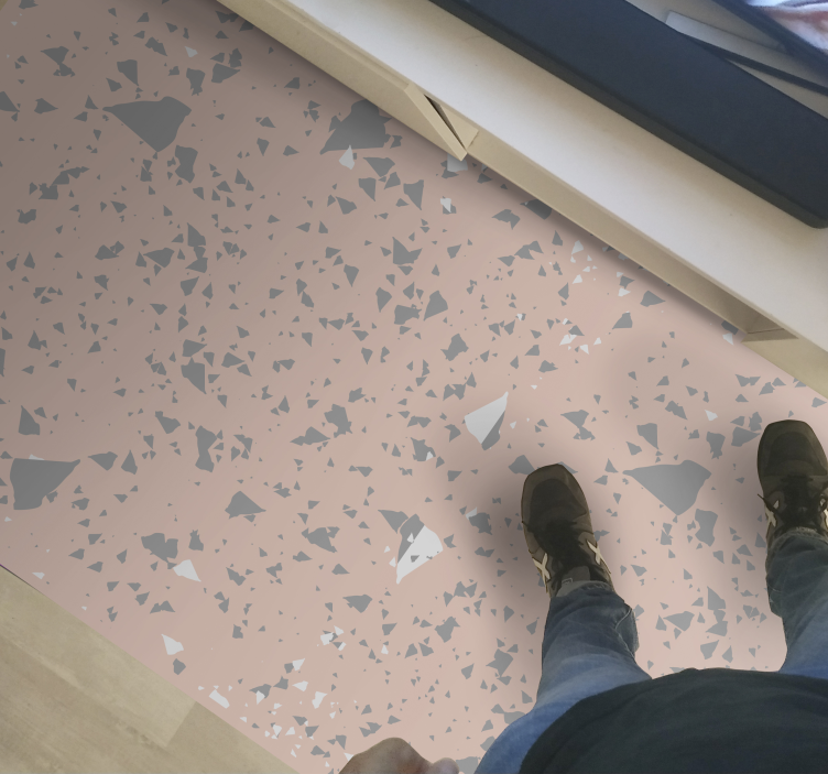 Roze terrazzo spetters marmeren vinyl tapijt - TenStickers