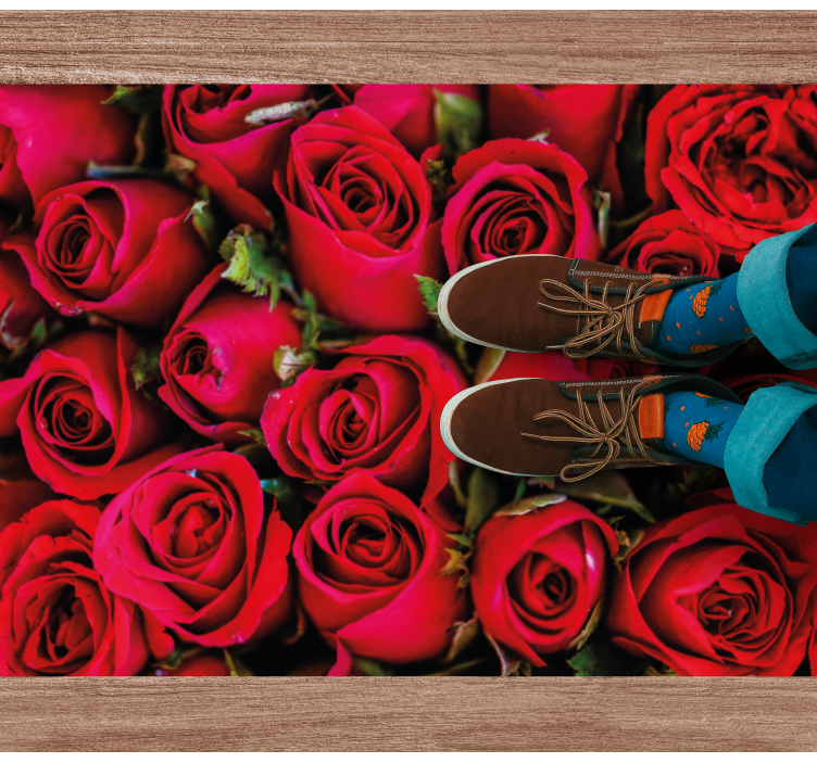 Rozenboeket vinyl tapijt bloemen en planten - TenStickers