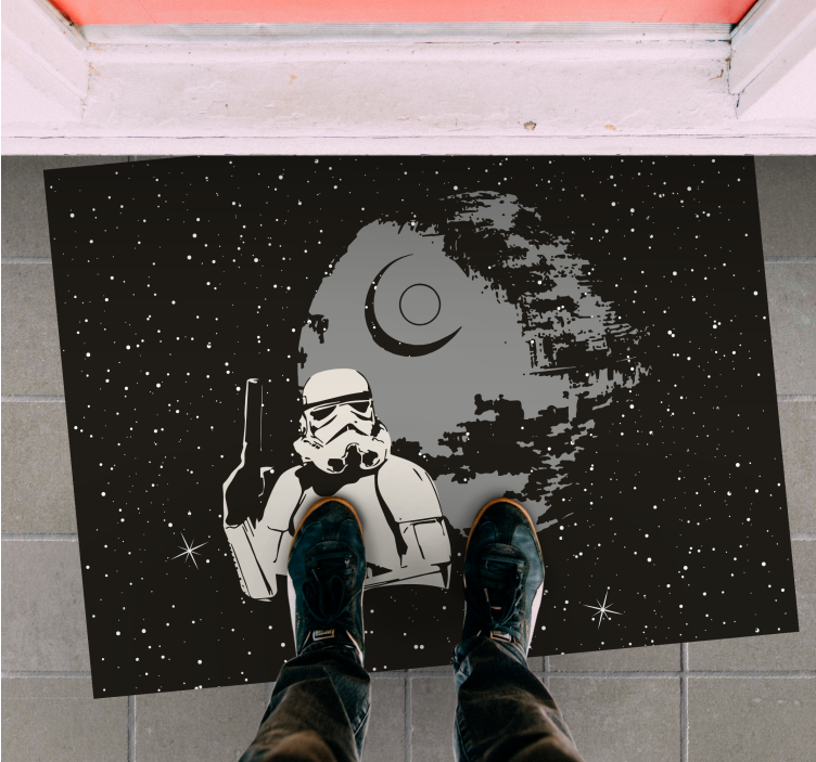 Ruimte stormtrooper scène vinyl tapijt voor meer kinderen - TenStickers