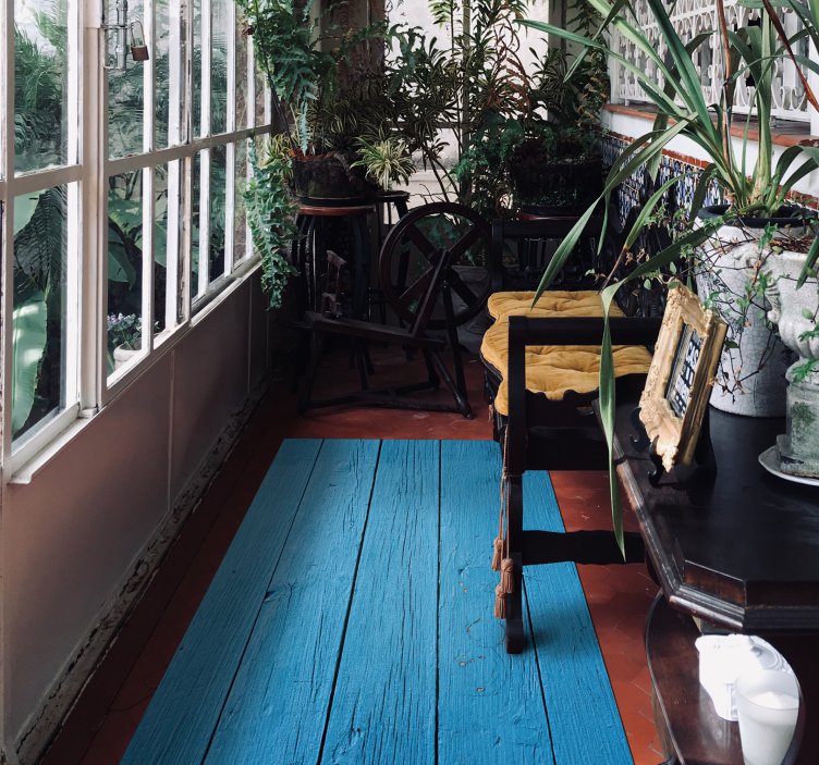 Rustiek plankpatroon vinyl tapijt met houtstructuur - TenStickers