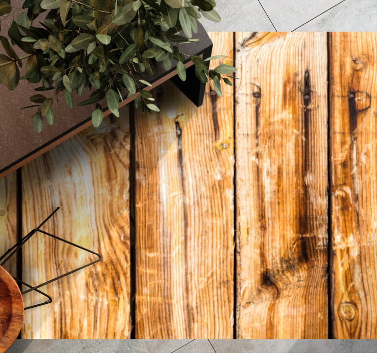 Rustieke klassieke planken vinyl tapijt met houtstructuur - TenStickers