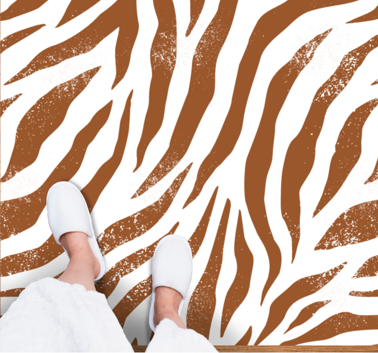 Rustieke zebrastrepen vinyl tapijt dierenprint - TenStickers