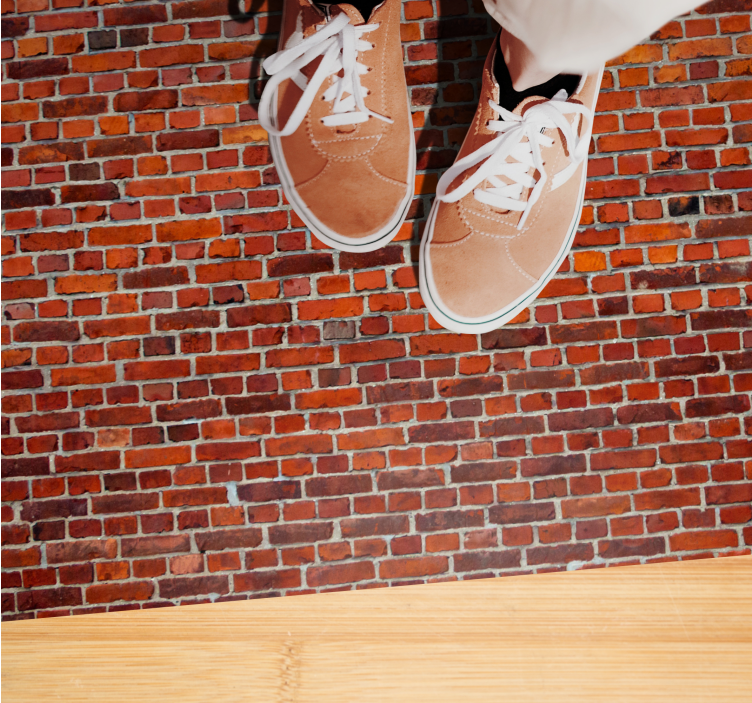 Ruwe bakstenen textuur vinyl tapijt stenenstructuur - TenStickers