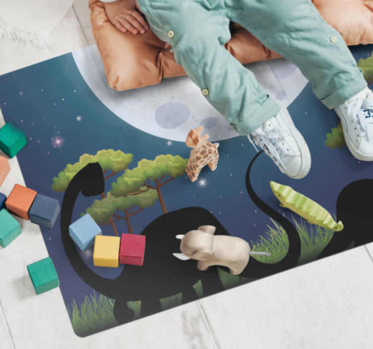 Safari-avonturencircuit vinyl tapijt voor meer kinderen - TenStickers
