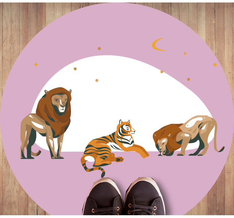 Safari wilde fauna dieren vinyl tapijt - TenStickers